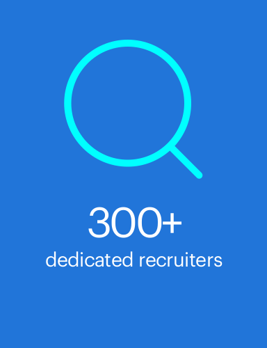 300+  dedicated recruiters 