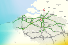 A map of the traffic in Flanders.